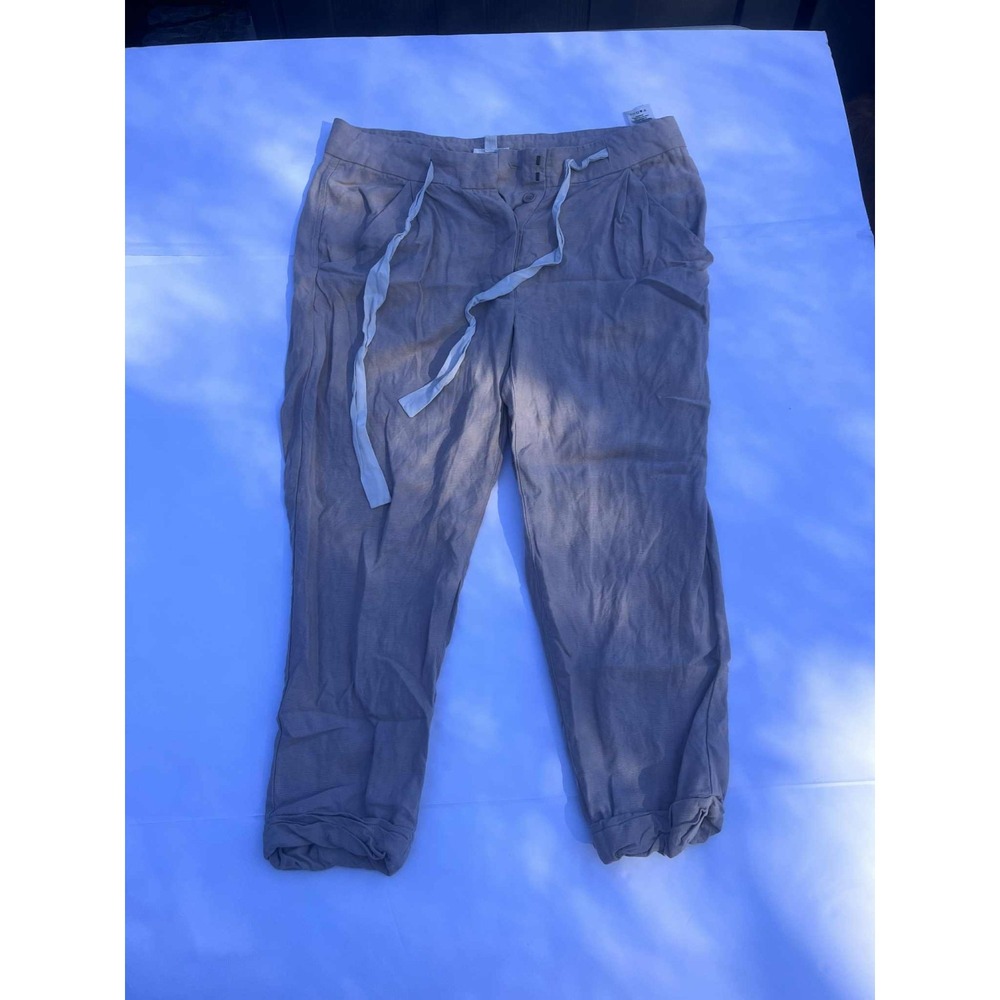 Wilfred Aritzia Linen Blend Pants‎ Women's Size 4 Taupe Drawstring Casual